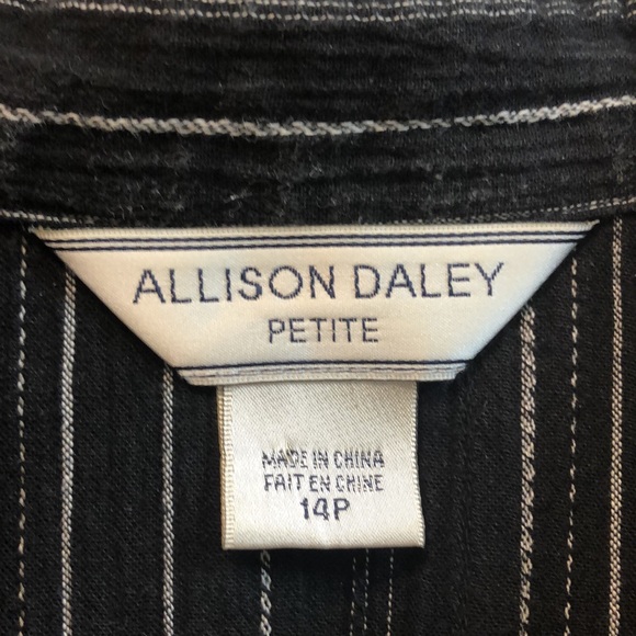 Allison Daley Petite black and gray striped shirt - Picture 3 of 4